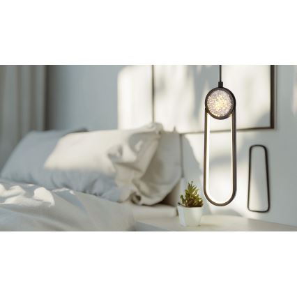 LED Chandelier on a string LACRIMA LED/15W/230V 3000K black