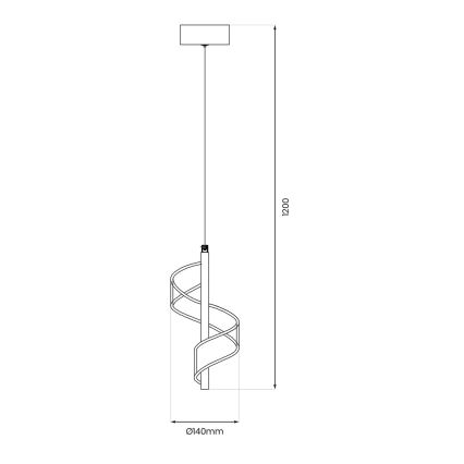 LED Chandelier on a string LARGO LED/10W/230V gold