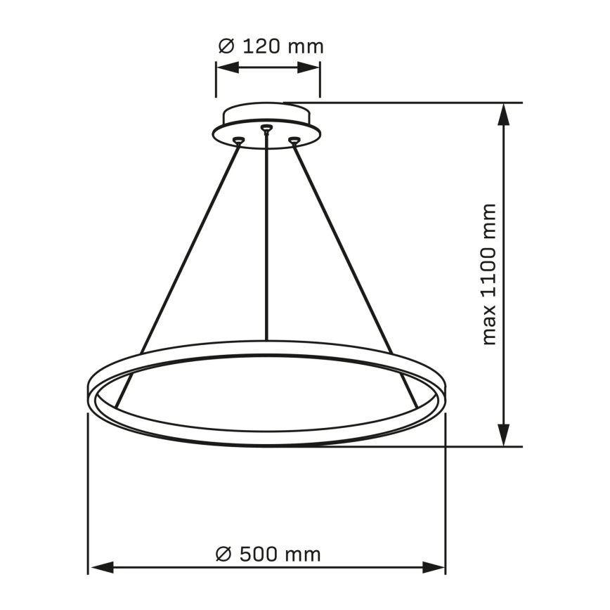 LED Chandelier on a string LEA LED/20W/230V 4000K d. 50 cm gold
