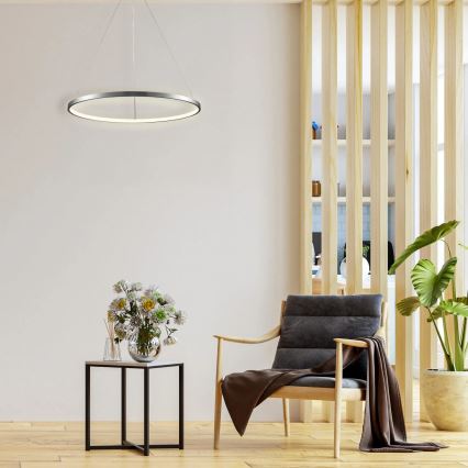 LED Chandelier on a string LEA LED/20W/230V 4000K d. 50 cm matte chrome