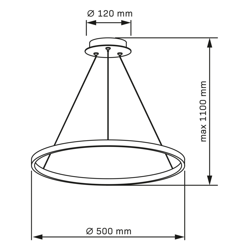 LED Chandelier on a string LEA LED/20W/230V 4000K d. 50 cm matte chrome