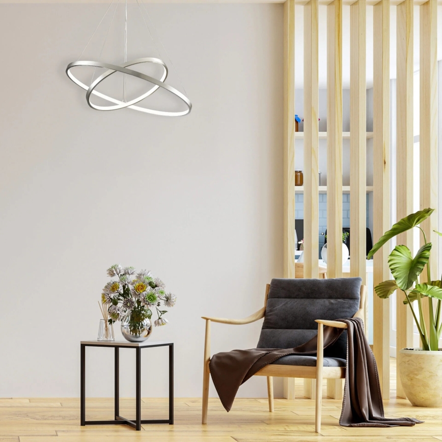 LED Chandelier on a string LEA LED/35W/230V 4000K d. 60 cm matte chrome