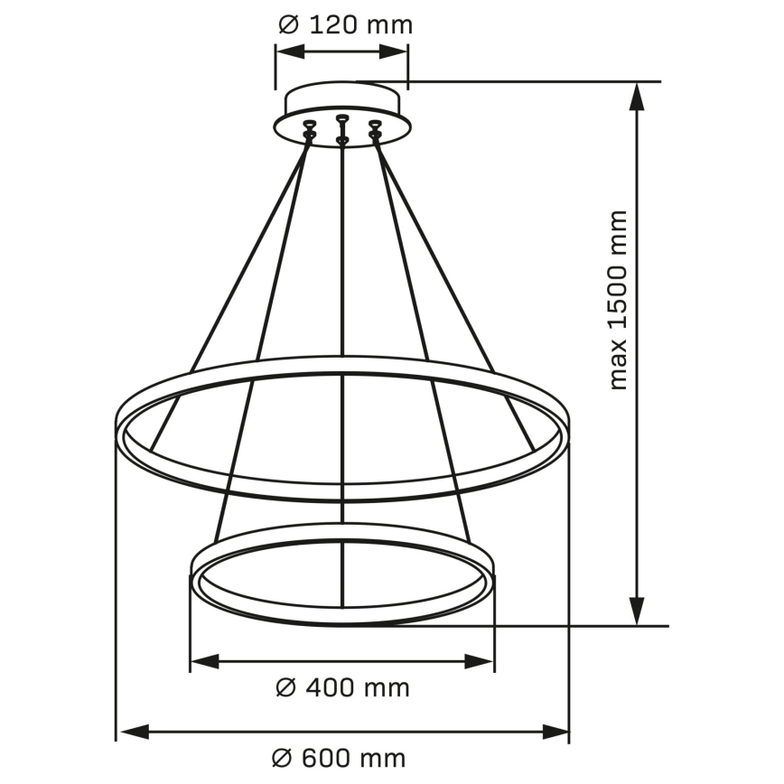LED Chandelier on a string LEA LED/35W/230V 4000K d. 60 cm matte chrome