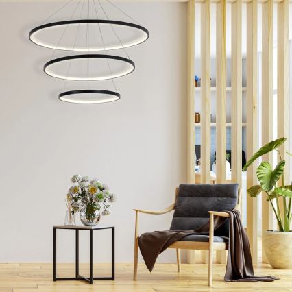LED Chandelier on a string LEA LED/60W/230V 4000K d. 80 cm black
