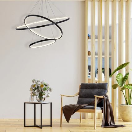 LED Chandelier on a string LEA LED/60W/230V 4000K d. 80 cm black