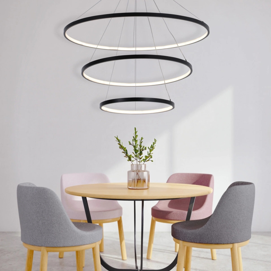 LED Chandelier on a string LEA LED/60W/230V 4000K d. 80 cm black