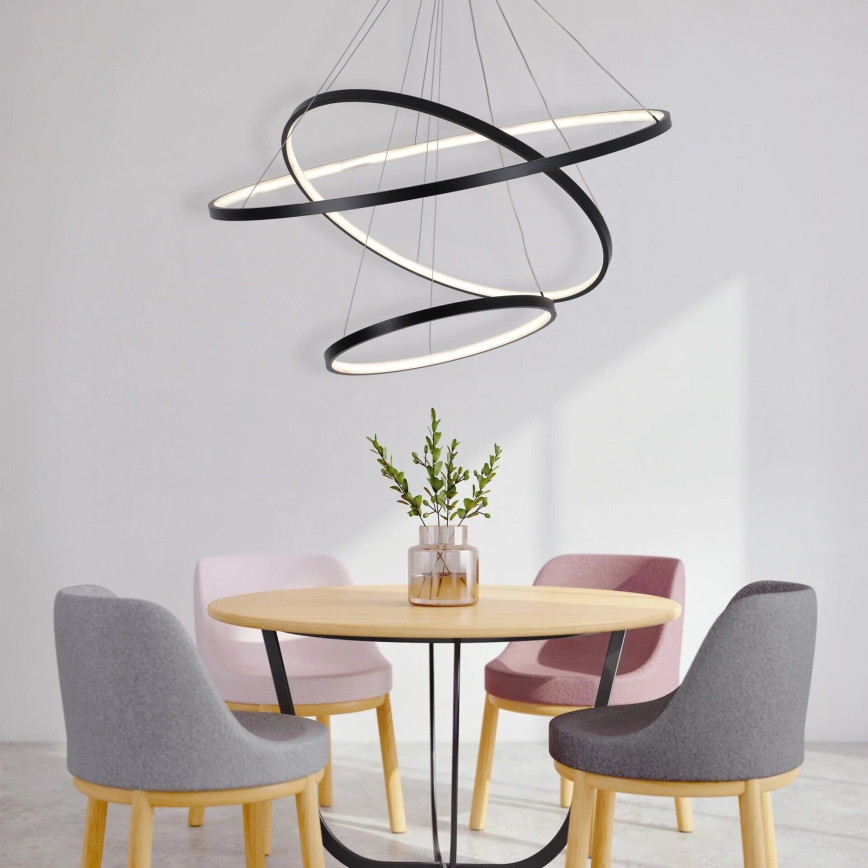 LED Chandelier on a string LEA LED/60W/230V 4000K d. 80 cm black