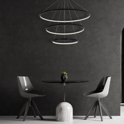 LED Chandelier on a string LEA LED/60W/230V 4000K d. 80 cm black