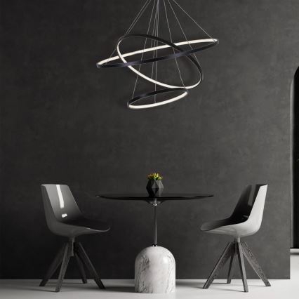 LED Chandelier on a string LEA LED/60W/230V 4000K d. 80 cm black