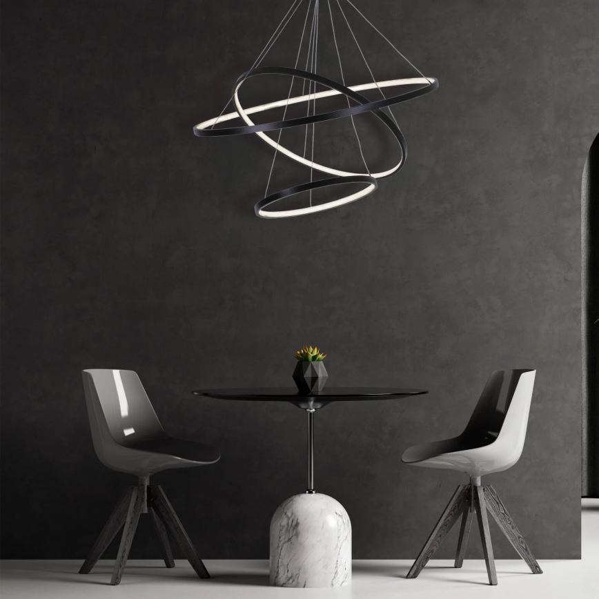 LED Chandelier on a string LEA LED/60W/230V 4000K d. 80 cm black