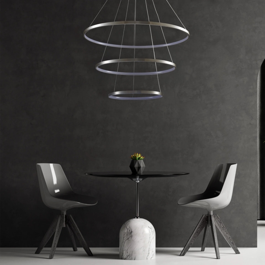LED Chandelier on a string LEA LED/60W/230V 4000K d. 80 cm matte chrome