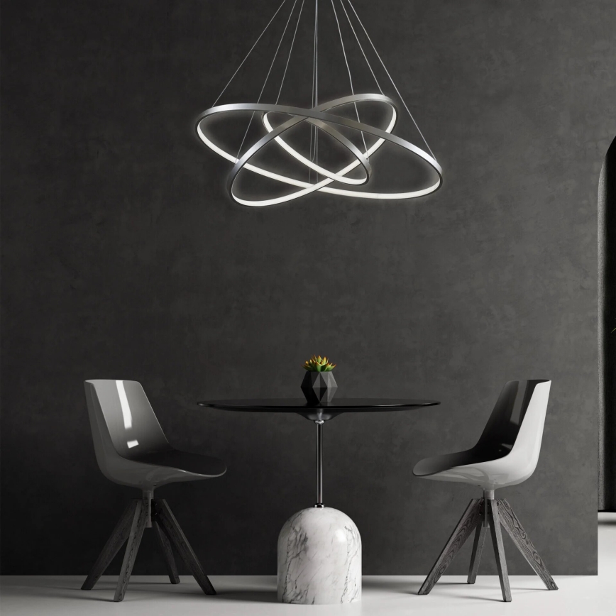 LED Chandelier on a string LEA LED/60W/230V 4000K d. 80 cm matte chrome
