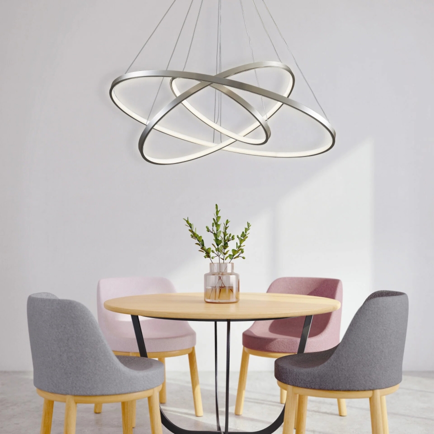 LED Chandelier on a string LEA LED/60W/230V 4000K d. 80 cm matte chrome