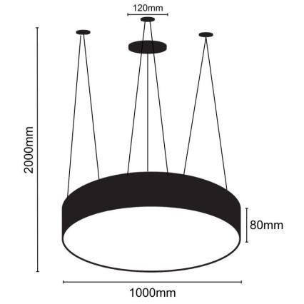 LED Chandelier on a string LED/100W/230V 4000K d. 100 cm
