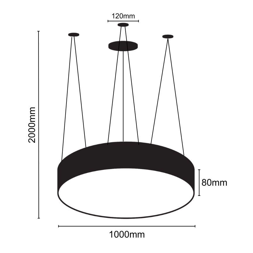 LED Chandelier on a string LED/100W/230V 4000K d. 100 cm