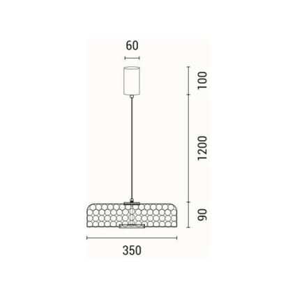LED Chandelier on a string LED/10W/230V 3000K gold d. 35 cm