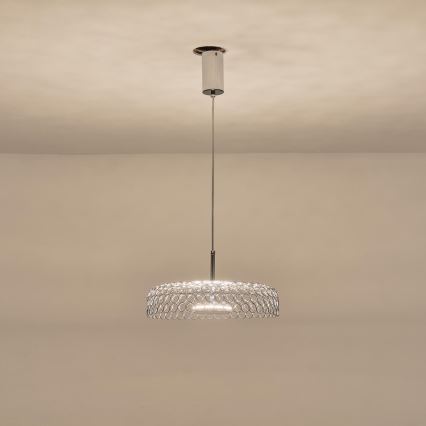 LED Chandelier on a string LED/10W/230V 3000K shiny chrome d. 35 cm