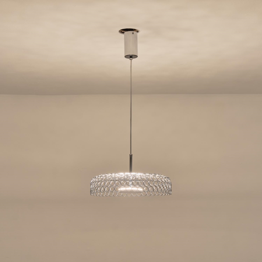 LED Chandelier on a string LED/10W/230V 3000K shiny chrome d. 35 cm