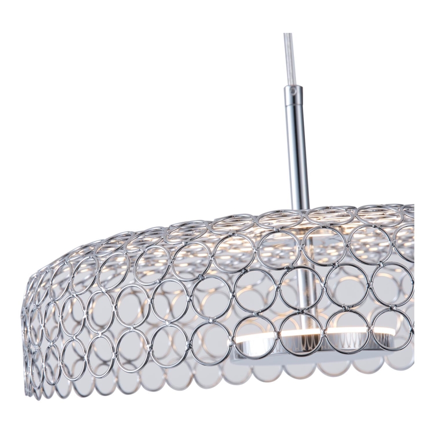 LED Chandelier on a string LED/10W/230V 3000K shiny chrome d. 35 cm