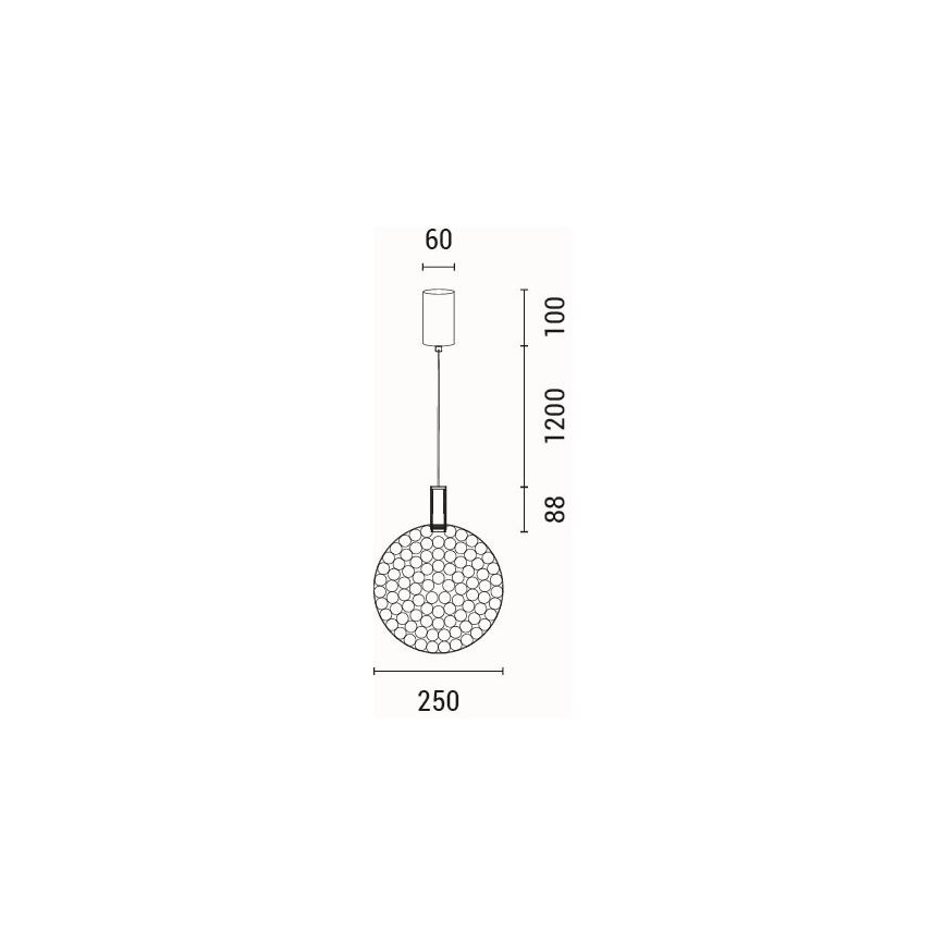 LED Chandelier on a string LED/10W/230V 3000K shiny chrome d. 35 cm