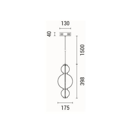 LED Chandelier on a string LED/12,6W/230V 3000K