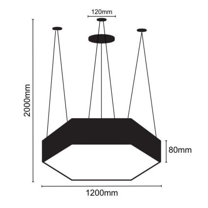 LED Chandelier on a string LED/120W/230V 4000K d. 120 cm