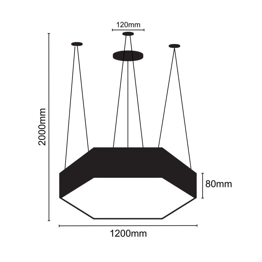 LED Chandelier on a string LED/120W/230V 4000K d. 120 cm