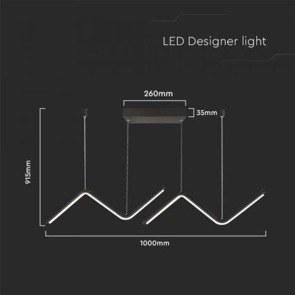 LED Chandelier on a string LED/12W/230V 4000K black