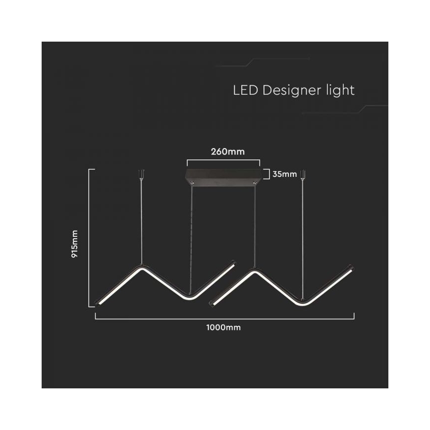 LED Chandelier on a string LED/12W/230V 4000K black