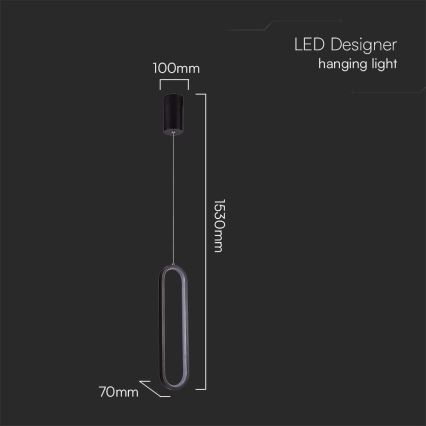 LED Chandelier on a string LED/13W/230V 3000K black