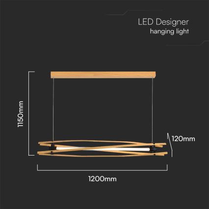 LED Chandelier on a string LED/15W/230V 3000K brown