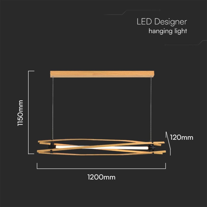 LED Chandelier on a string LED/15W/230V 3000K brown
