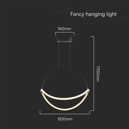LED Chandelier on a string LED/16W/230V 3000K d. 50 cm