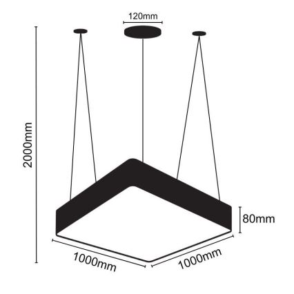 LED Chandelier on a string LED/170W/230V 4000K 100x100 cm