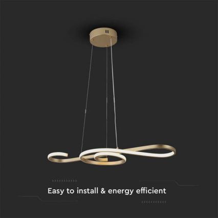 LED Chandelier on a string LED/18W/230V 3000K gold