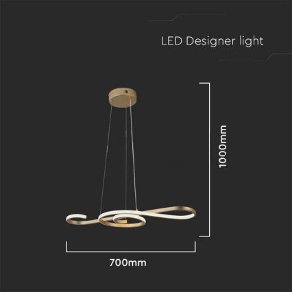 LED Chandelier on a string LED/18W/230V 3000K gold