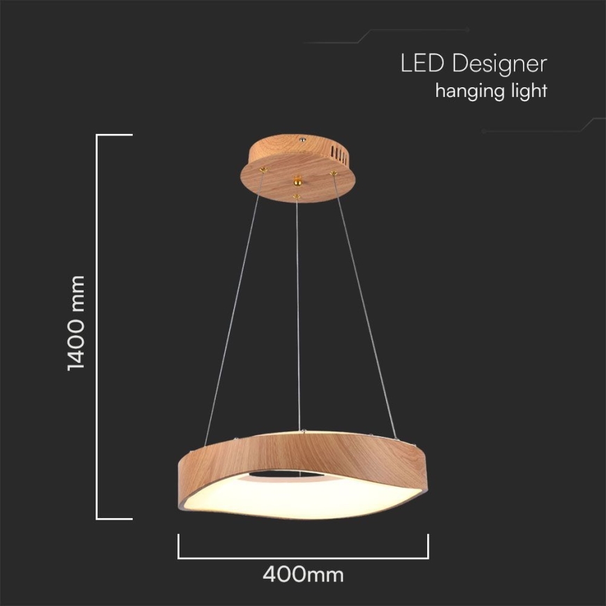 LED Chandelier on a string LED/18W/230V 3000K ø 40 cm brown