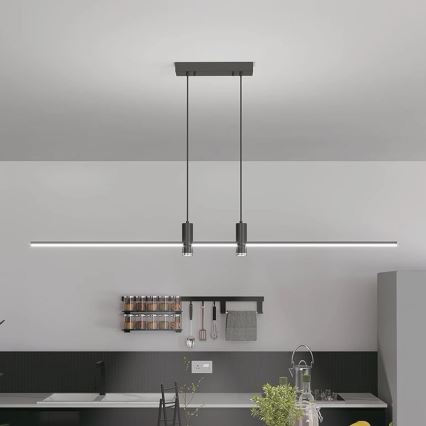 LED Chandelier on a string LED/19W/230V 3000K black