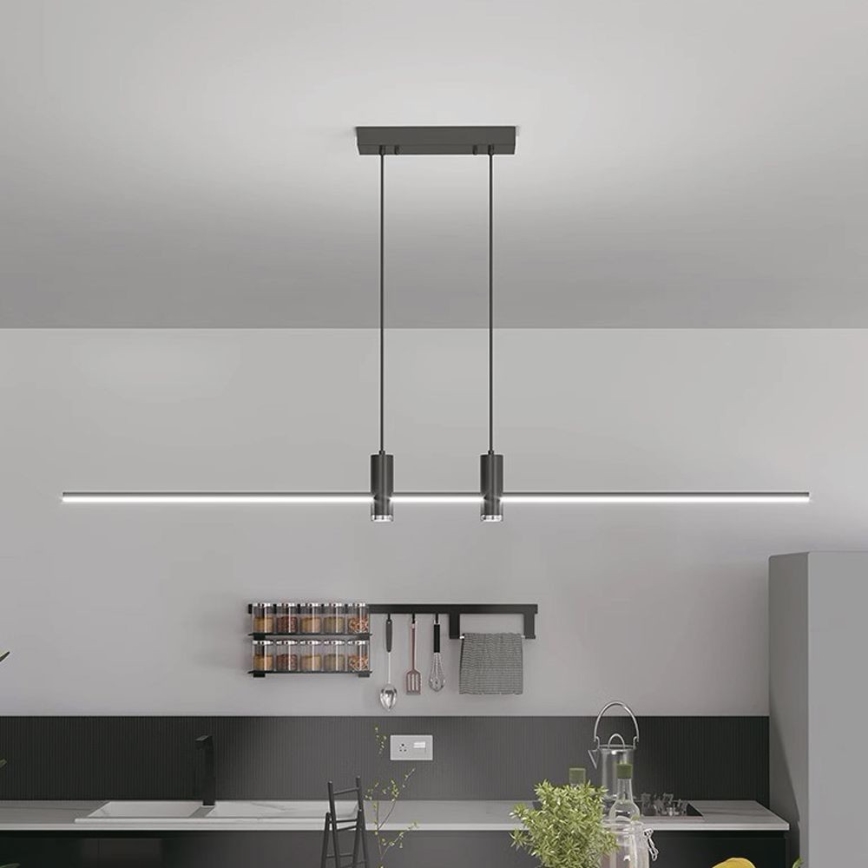 LED Chandelier on a string LED/19W/230V 3000K black