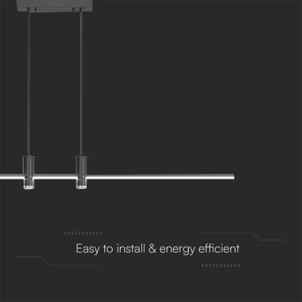LED Chandelier on a string LED/19W/230V 3000K black