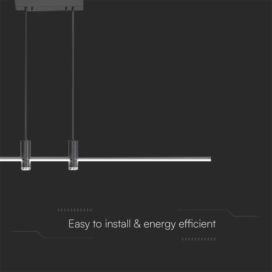 LED Chandelier on a string LED/19W/230V 3000K black