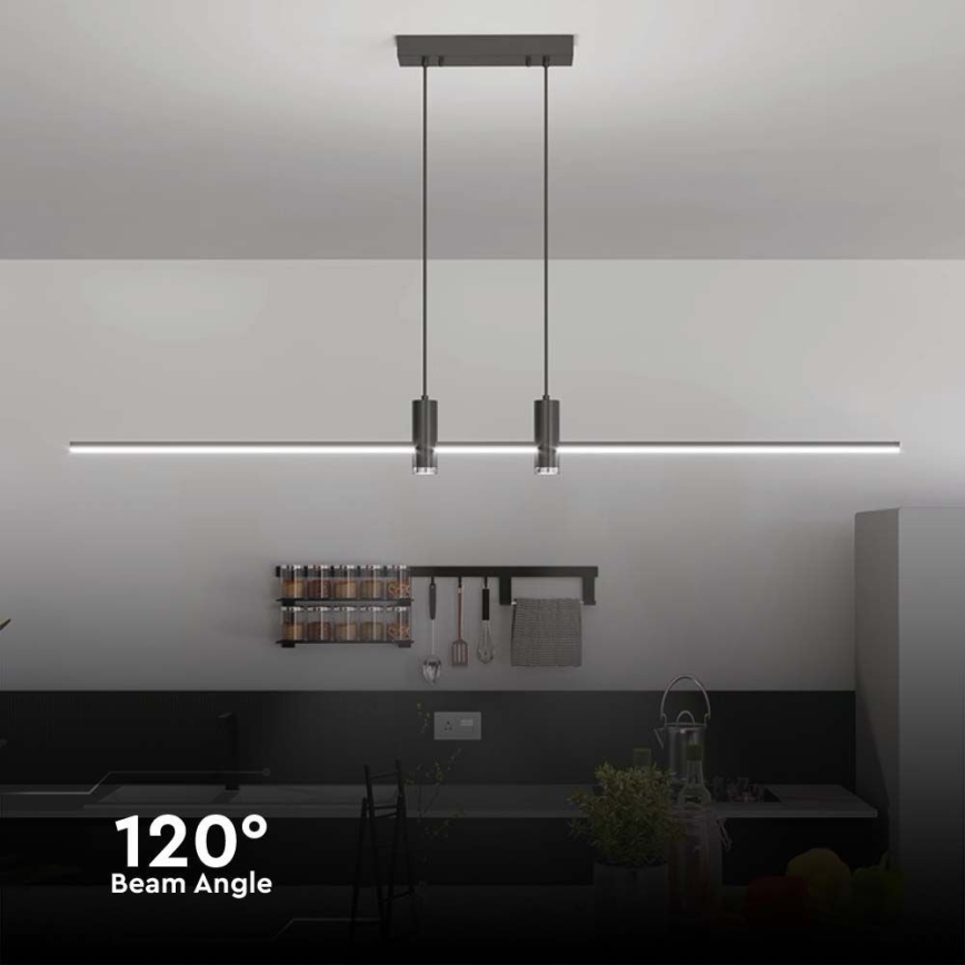 LED Chandelier on a string LED/19W/230V 3000K black