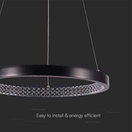 LED Chandelier on a string LED/19W/230V 4000K black