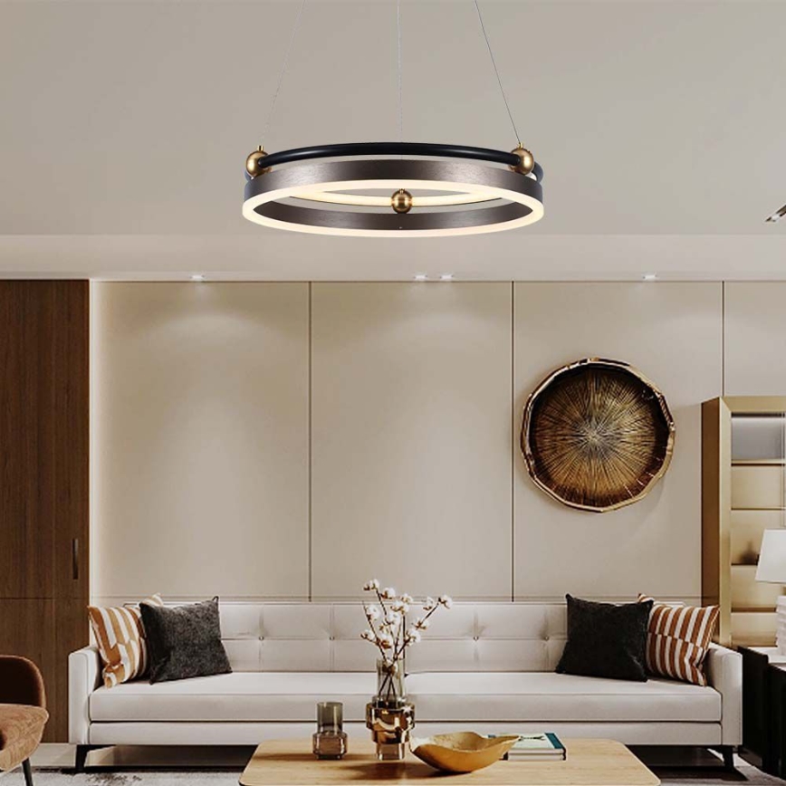 LED Chandelier on a string LED/20W/230V 3000K d. 42 cm brown