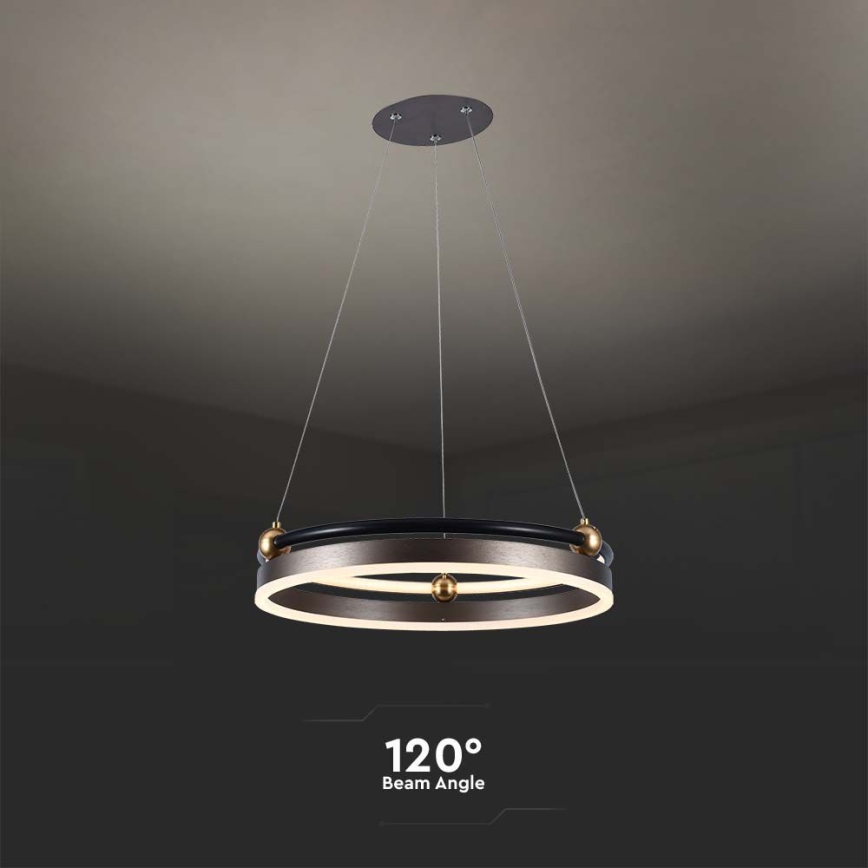 LED Chandelier on a string LED/20W/230V 3000K d. 42 cm brown