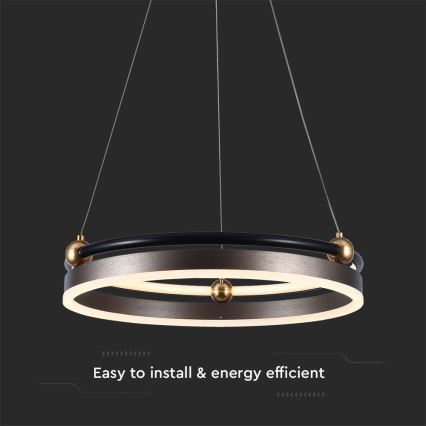 LED Chandelier on a string LED/20W/230V 3000K d. 42 cm brown