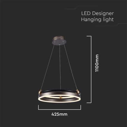 LED Chandelier on a string LED/20W/230V 3000K d. 42 cm brown