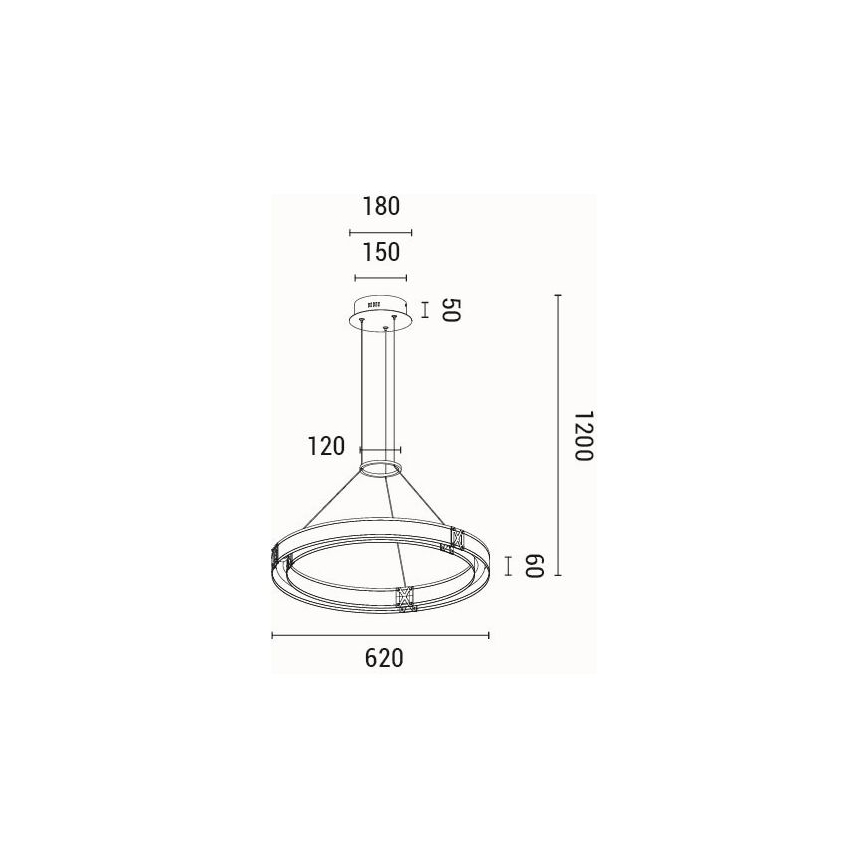 LED Chandelier on a string LED/21W/230V 3000K 42x120 cm
