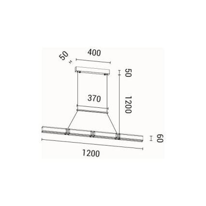 LED Chandelier on a string LED/21W/230V 3000K 45x120 cm