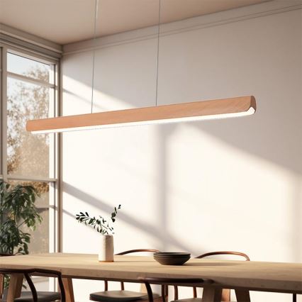 LED Chandelier on a string LED/22W/230V 4000K 120 cm beech/solid wood